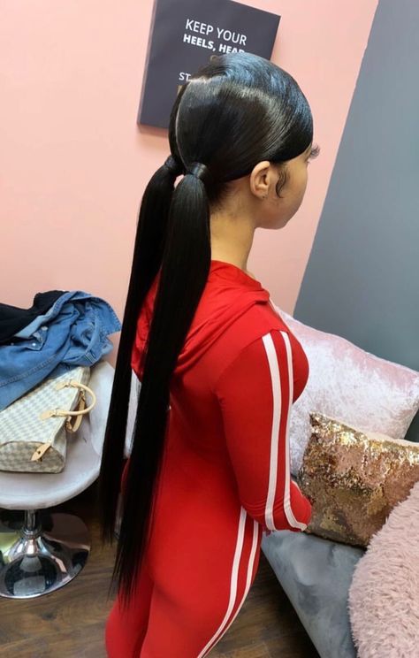 Slick Ponytail, Weave Ponytail Hairstyles, Sleek Ponytail Hairstyles, Weave Ponytail, Black Ponytail Hairstyles, Slick Back, Hair Laid, Hair Ponytail Styles, Sleek Ponytail