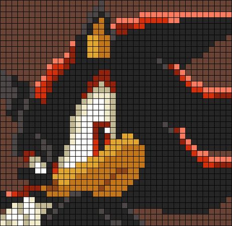 Fnaf Grid Pattern, Sonic Alpha Pattern, Sonic The Hedgehog Pixel Art, Sonic Pixel Art Grid, Fnaf Cross Stitch, Fnaf Alpha Pattern, Big Pixel Art Grid, Shadow The Hedgehog Pixel Art, Alpha Grids Crochet