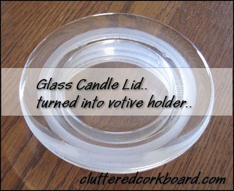 Use a Lot of Jar Candles? Here Are 2 Idea's for the Glass Lids Corkboard Diy, Pipe Candle Holder, License Plate Ideas, Sea Glass Candles, Candle Lids, Candle Repurpose, Nautical Candles, Empty Candle Jars, Diy Jar