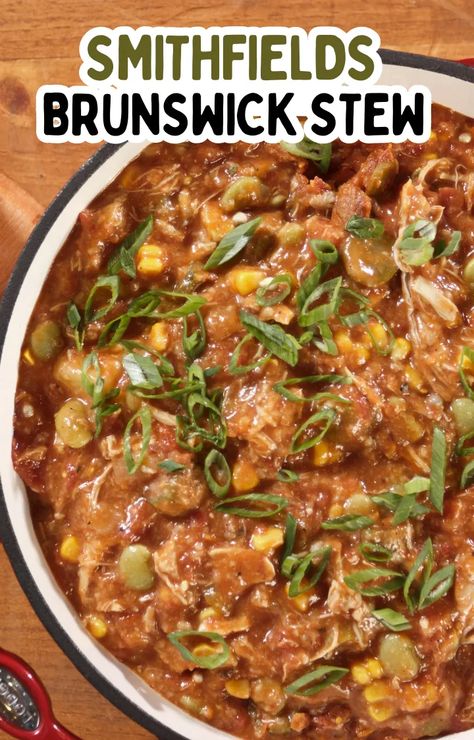 Smithfields Brunswick Stew Recipe - Wasian Cookery Homemade Brunswick Stew Recipe, Best Brunswick Stew Recipe, Brunswick Stew Recipe, Stew Recipes Crockpot, Slow Cooker Chili Recipe, Brunswick Stew, Southern Comfort Food, Bisque Recipe, Instant Pot Soup Recipes