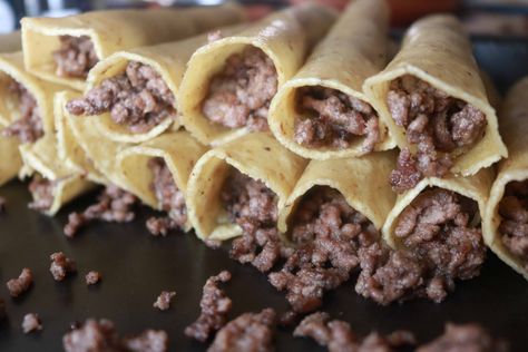 Dad’s Famous Rolled Taco Recipe | Dare to Cultivate Ground Beef Rolled Tacos, Rolled Tacos Recipe, Rolled Tacos, Taco Roll, Green Chili Recipes, Tacos Dorados, Cheese Tacos, Taco Recipe, Hamburger Meat