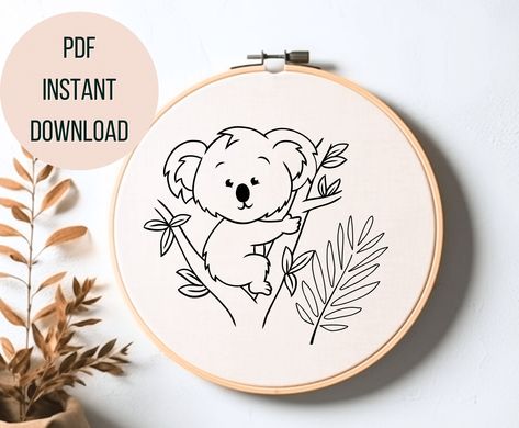 Diy Koala, Koala Hands, Embroidery Printable, Creative Stitching, Cute Koala Bear, Cute Koala, Bag Pillow, Cadeau Diy, Project Planner