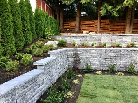 Wall Planter Ideas, Raised Flower Beds, Landscaping Retaining Walls, Modern Backyard Landscaping, Landscape Construction, Modern Backyard, Hamptons House, Retaining Walls, Wall Planter