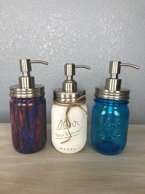 Diy Soap Dispenser, Soap Dispenser Diy, Jars Decor, Diy Hand Soap, Dishwasher Safe Mod Podge, Distressed Mason Jars, Sink Decor, Hand Soap Dispenser, Soap Dispensers