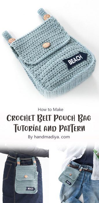 4 Best Belt Pouch Bag Free Crochet Pattern Ideas - Carolinamontoni.com Crochet Hairband, Crochet Wallet, Crochet Belt, Patterns Simple, Quick Crochet Patterns, Crochet Bag Pattern Free, Aesthetic Cozy, Mode Crochet, Crochet Tools