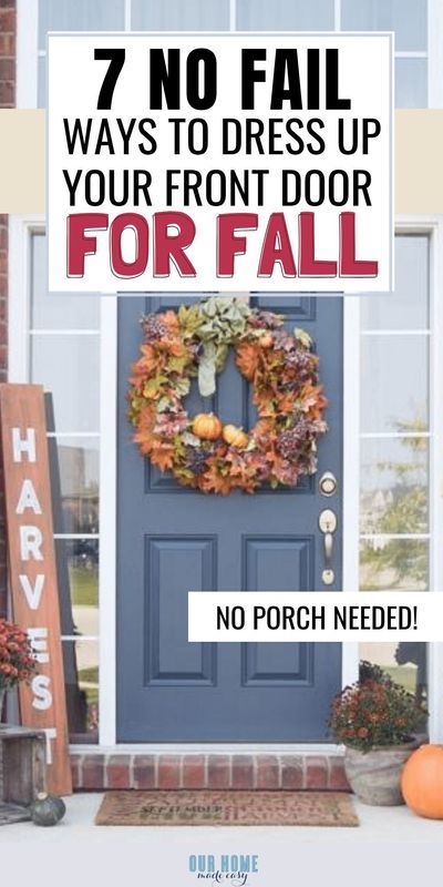 Make your home feel welcoming with these super simple Fall front door ideas! #ourhomemadeeasy #falldecor #frontdoor #fall #autumn #rustic #halloween Fall Front Door Ideas, Front Door Ideas, Fall Front Door Decor, Rustic Halloween, Diy Home Accessories, Michaels Craft, Fall Front Door, Fall Decor Ideas, Fall Craft