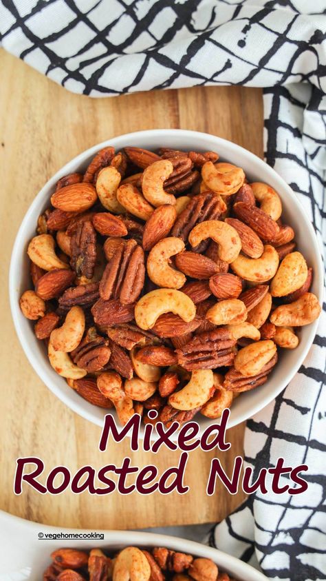 Mixed Roasted Nuts / Sweet and Spicy Roasted Nuts Roasting Nuts In The Oven, Spicy Nuts, Raw Nuts, Roasted Nuts, Red Chili Powder, Vegetarian Paleo, Cookie Sheet, Chili Powder, Sweet And Spicy