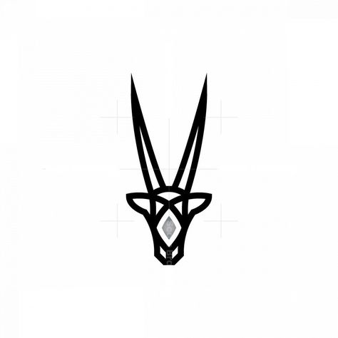 Luxury oryx logo. Luxury oryx logo for sale. Logo is shaped with lines forming an oryx head in black color, that has a diamond shape in the middle in silver color, creating a luxury oryx logo. Oryx Logo, Arabian Oryx, Diamond Skull, Sale Logo, Logo Luxury, Crown Logo, Diamond Crown, Classy Tattoos, Black Luxury