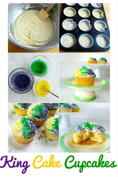 Recipe For King Cake, Epiphany Party, Mardi Gras Snacks, Mardi Gras Desserts, Kings Cake Cupcakes, Goose Birthday, Mardi Gras Activities, Crawfish Party, Catholic Feast Days