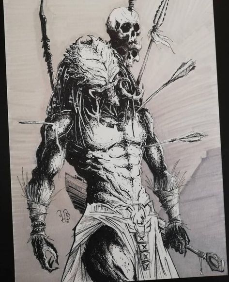 Predator Fanart, Oracle Cards Art, Predator Comics, Predator Tattoo, Predator Artwork, Predator Alien Art, Combat Art, Alien Vs Predator, Grunge Art