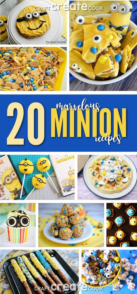 Minion Party Food, Minion Snacks, Minions Desserts, Minion Food, Minion Party Theme, Party Themes For Kids, Minions Birthday Theme, Movie Night Food, Movie Night Snacks