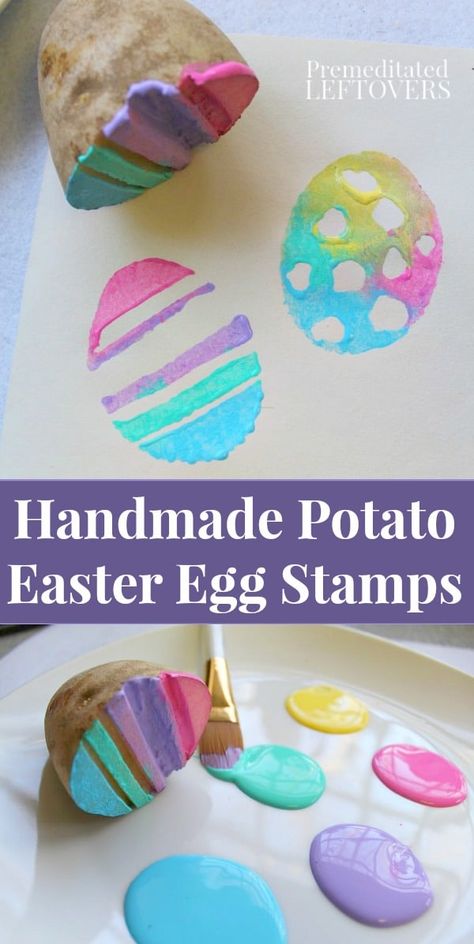 Påskeaktiviteter For Barn, Egg Stamps, Egg Stamp, Easter Eggs Diy, Daycare Crafts, A Potato, Easter Art, Easter Craft, Easter Activities