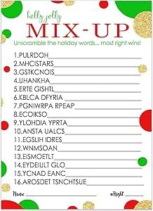 Holiday Word Scramble, Christmas Word Scramble, Activity For Adults, Sunshine Committee, Scramble Game, Holiday Words, 5x7 Cards, Word Scramble, Activities For Adults