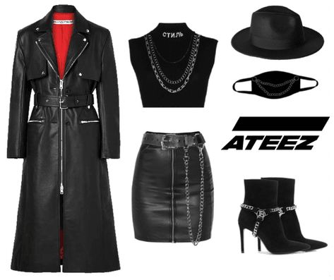 ATEEZ hala hala Outfit | ShopLook Ateez Leather Outfit, Ateez Hala Hala Outfit Inspired, Ateez Female Outfits, Ateez Inspo Outfits, Ateez Outfit Inspiration, Kpop Concert Outfit Ideas Ateez, Halateez Outfits, Ateez Outfits Inspired Crazy Form, Ateez Fashion Inspired