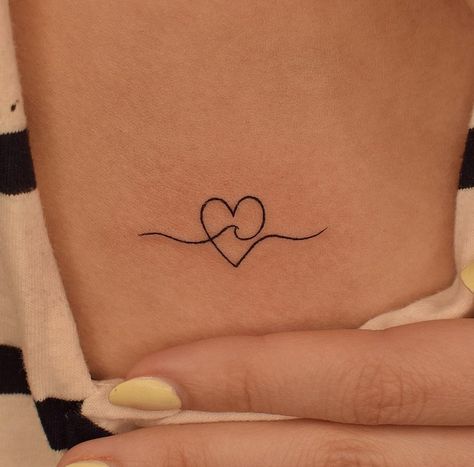 Half Of A Heart Tattoo, H Heart Tattoo, Half A Heart Tattoo, M Heart Tattoo, 2 Hearts Tattoo, Tattoo Heart Ideas, Elegant Tattoos For Women, Corazon Tattoo, Humble Tattoo