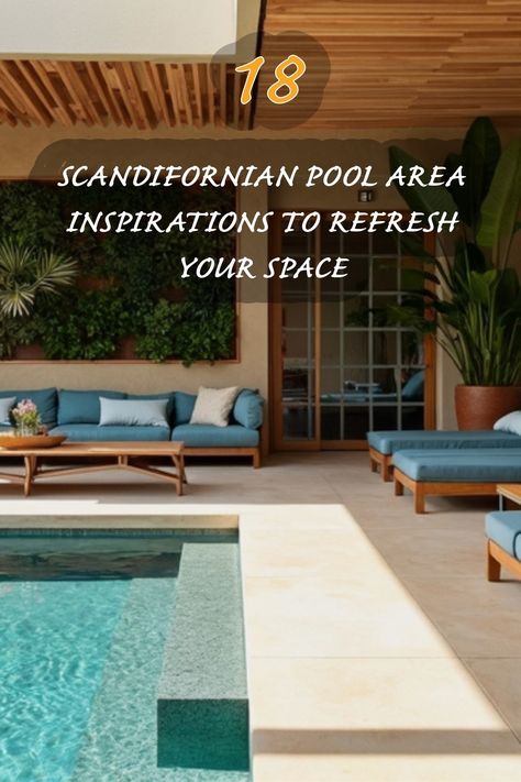 I'm thrilled to share these Scandinavian pool area inspirations that truly refresh my space! The blend of minimalist design and nature brings tranquility and style, making it the perfect spot to unwind and enjoy the outdoors. From cozy seating to lush greenery, every detail creates an inviting atmosphere. Dive into this inspiration and transform your own space! Japandi Dining Room, Courtyard Pool, Modern Farmhouse Living, Cozy Seating, Modern Farmhouse Living Room, Victorian Design, My Space, Wooden Decks, Lush Greenery