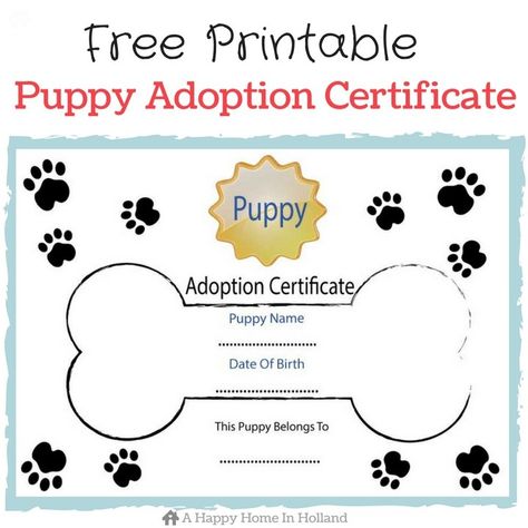 Children's Dog Themed Party Ideas - Lots of fun ideas and free printables Adoption Photoshoot Ideas, Dog Themed Party Ideas, Puppy Adoption Birthday Party, Dog Adoption Certificate, Dog Themed Party, Dog Birth, Pet Adoption Certificate, Dog Themed Birthday Party, Themed Party Ideas