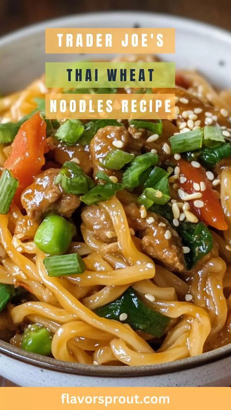 Trader Joe’s Thai Wheat Noodles Recipe – Flavor Sprout Trader Joes Thai Wheat Noodles Recipes, Trader Joe’s Thai Wheat Noodles, Thai Wheat Noodle Recipe, Soyaki Recipe Trader Joe's, Crunchy Chili Onion Trader Joes Recipes, Soyaki Recipe, Thai Wheat Noodles, Trader Joes Recipes Dinner, Trader Joes Recipes Healthy