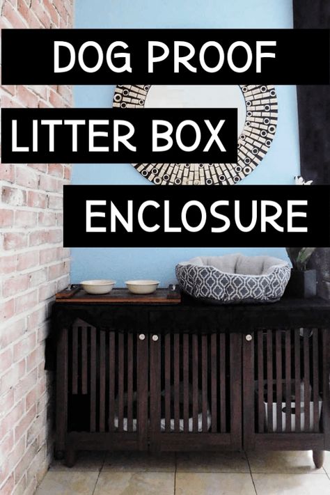 Dog Proof Litter Box - Crafty Little Gnome diy homemade cat litter cabinet Cat Furniture Diy Homemade, Dog Proof Litter Box, Cat Litter Box Diy, Cat Litter Cabinet, Diy Litter Box, Dogs Diy Projects, Litter Box Covers, Litter Box Furniture, Litter Box Enclosure