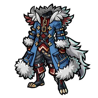 Grimm Wolf Coat (Gear) | Unison League Wiki | Fandom Wolf Armor Character Design, Wolf Mask Character Design, Unison League, Monster Hunter World Armor, Cloth Reference, Wolf Mascot, Monster Hunter Greatsword, Armor Design, Wolf Character