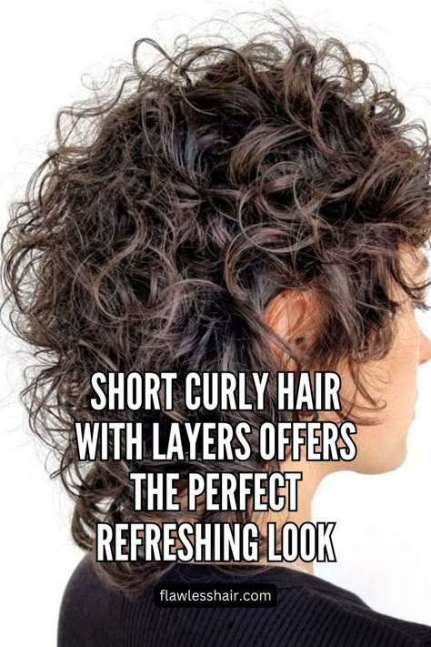 Short Curly Shag Long Layered Curly Haircuts With Bangs, Short Curly Hair Shag Haircut, Short Shag Haircuts For Curly Hair, Curly Shag Medium Length, Short Hairstyles For Curly Hair Woman, Medium Length Hair With Layers Curly Loose Curls Short Wavy, Layers Curly Hair Short, Curly Cut Medium Length, Layered Short Hair For Older Women