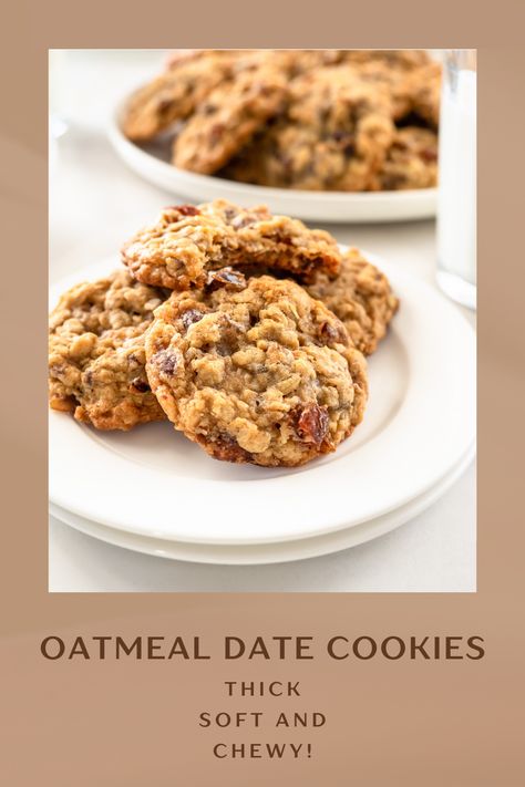 Plate of oatmeal date cookies. Oatmeal Dates Cookies, Date And Oat Cookies, Pecan Date Cookies, Oats And Dates Cookies, Date And Oatmeal Cookies, Oat Date Cookies, Sun Dried Dates Recipes, Vegan Date Cookies, Date And Nut Cookies