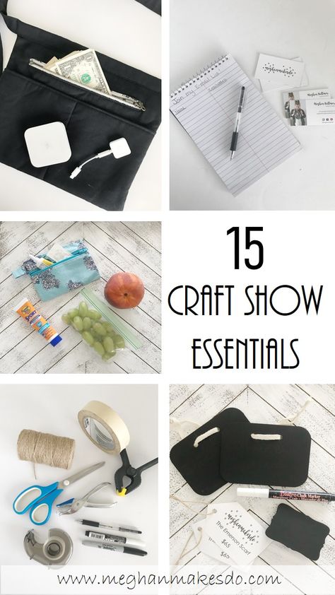 Craft Show Essentials — Meghan Makes Do Craft Show Essentials, Craft Show Supplies, Craft Fair Must Haves, Craft Fair Essentials, Craft Booth Design, Craft Fair Vendor, Craft Fair Booth Display, Crafting Business, Jewelry Booth