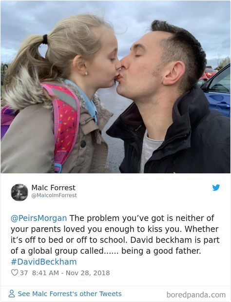 Piers Morgan Says That David Beckham Kissing His Daughter Is Weird And Creepy, And People From All Around The World Respond David Beckham Daughter, David Beckham Kids, Weird And Creepy, Beckham Family, The Beckham Family, Skating Rink, Friends Mom, Kissing Him, David Beckham