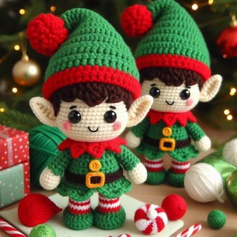 Crochet Elf Amigurumi Pattern Step By Step Elf Crochet Pattern Free, Crochet Elf On The Shelf, Elf Amigurumi, Knit Leg Warmers Pattern, Elf Crochet, Crochet Christmas Snowflakes, Crochet Christmas Patterns, Crochet Pattern Beginner, Crochet Elf