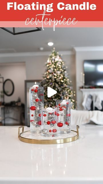 Catherine Grey on Instagram: "DIY floating candle centerpiece for the holidays ✨❤️🎄Had to recreate this viral decor from last year! I will link everything I used in my bio (LTK) or you can comment LINKS below ✨ PLEASE NOTE ⬇️ ***water gels are extremely toxic to ingest, so please keep them far away from kids, pets, or anyone else who might accidentally eat them** #floatingcandles #diyhomedecor #diydecor #amazonhome #amazonhomefinds #amazonhomedecor #christmasdecor" Floating Candle Centerpieces Diy, Water Candles Diy, Diy Floating Candles, Floating Candle Centerpieces, Candle Centerpiece, Water Candle, Floating Candle, Amazon Home Decor, Instagram Diy