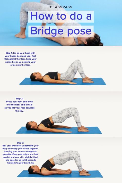 How to do a Bridge Pose How To Do A Bridge, Bridge Workout, Yoga Bolster, Camel Pose, Bridge Pose, Hip Flexors, Thigh Muscles, Kegel Exercise, Pelvic Floor Muscles