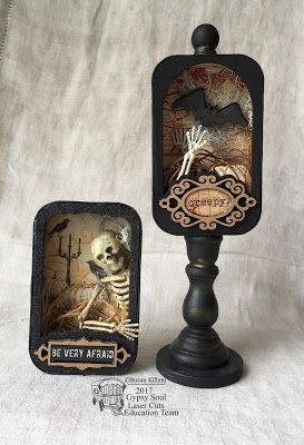 Halloween Shadow Box, Altoid Tin, Altered Tins, Halloween Miniatures, Shadow Box Art, Tin Art, Halloween Skeleton, Halloween Inspiration, Assemblage Art