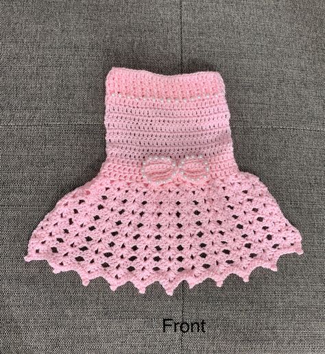 Dogs Dress, Pink Dog Dress, Dog Clothes Patterns Sewing, Dog Dress Pattern, Crochet Dog Clothes, Crochet Character Hats, Crochet Pet, Dog Sweater Crochet Pattern, Crochet Dog Patterns