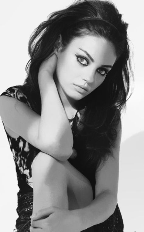 Mila Kunis - Black and White Photo