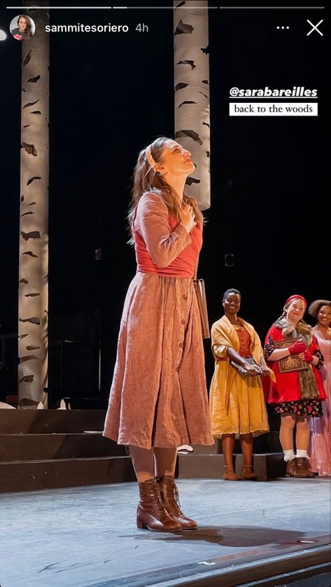 Sara Bareilles Into The Woods, Musical Theatre Rehearsal Outfit, Theater Kid Aesthetic Outfits, Bakers Wife Into The Woods, Rehearsal Outfits Theatre, Theatre Kid Aesthetic Outfits, Into The Woods Aesthetic, Into The Woods Costumes, Into The Woods Musical