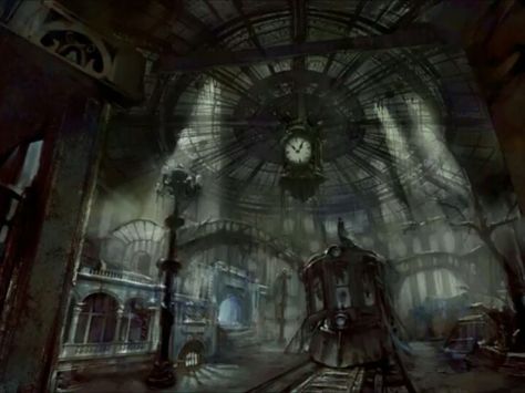 #50 Subway terminal City Concept Art, Batman Arkham Games, Arkham Games, Spooky Pictures, Batman Games, City Games, City Gallery, Batman Arkham City, Arkham City