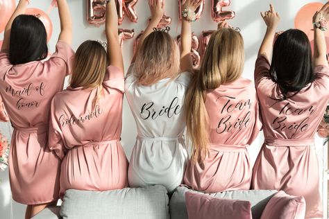 October Bachelorette Party, Bridal Shower Robes, Bachelorette Wine, Bachelorette Party Unique, Bridesmaid Robe Personalized, Bridesmaid Groomsmen, Safari Photo, Satin Bridesmaids Robes, Wine Christmas