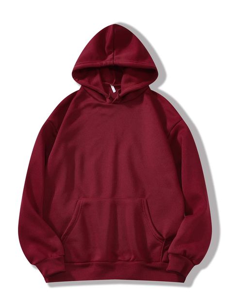 Burgundy Casual Collar Long Sleeve Fabric Plain Pullovers Embellished Slight Stretch Fall/Winter Women Clothing Dark Red Hoodie, Lined Hoodie, Burgundy Sweater, Embroidered Hoodie, Favorite Sweater, Custom Hoodies, Red Hoodie, Drawstring Hoodie, Colorful Hoodies