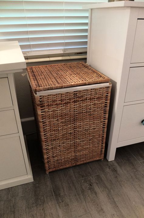 Laundry Hamper Bedroom, Bedroom Hamper, Storage Baskets Bedroom, Ikea Laundry, Ikea Home Tour, Laundry Basket Storage, Bedroom Upgrade, Paint White, Ikea Home