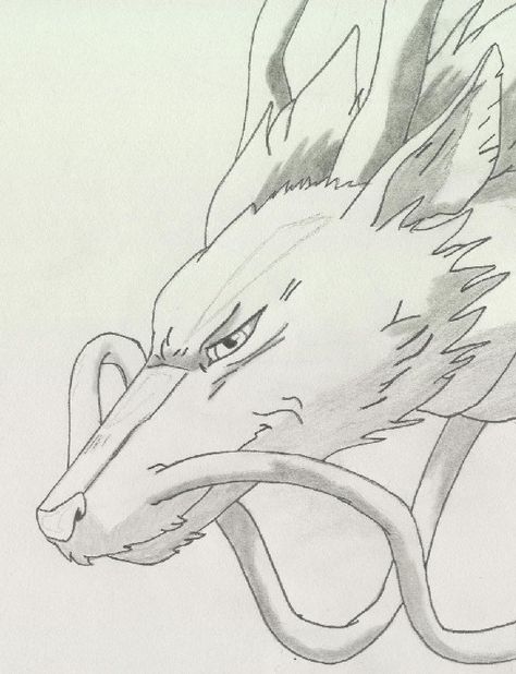 Haku Dragon by Sanx Haku Dragon, 심플한 그림, Ghibli Tattoo, Chihiro Y Haku, Desen Realist, Art Sketches Doodles, Dragon Sketch, Japanese Drawings, Ghibli Artwork