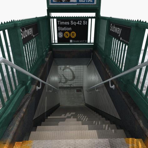 Subway Entrance 3D Model #AD ,#Subway#Entrance#Model Subway Entrance, Minecraft Kingdom, Episode Backgrounds, Board Game Design, Subway Station, Subway Train, Nyc Subway, Coffee Shop Design, Cardboard Art