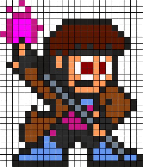 Gambit Perler Bead Pattern / Bead Sprite Castlevania Perler Beads, X Men Perler Beads, Spiderman Pixel Art, Kandi Cuffs, Easy Perler Bead Patterns, Kandi Cuff, Pony Bead Patterns, Perler Bead Templates, Perler Crafts