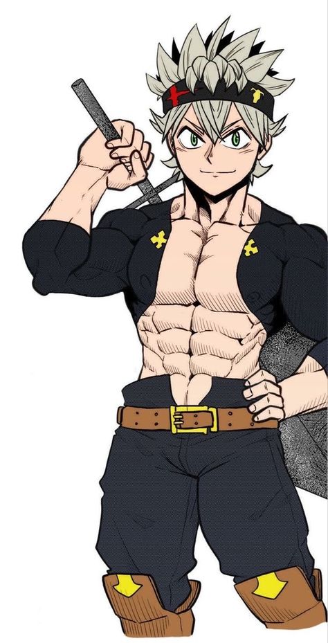 Asta Black Clover Physique, Asta Physique, Asta Muscles, Yami Fanart, Asta Black Clover Fanart, Asta Fanart, Muscle Drawing, Asta Black Clover, Gengar Pokemon