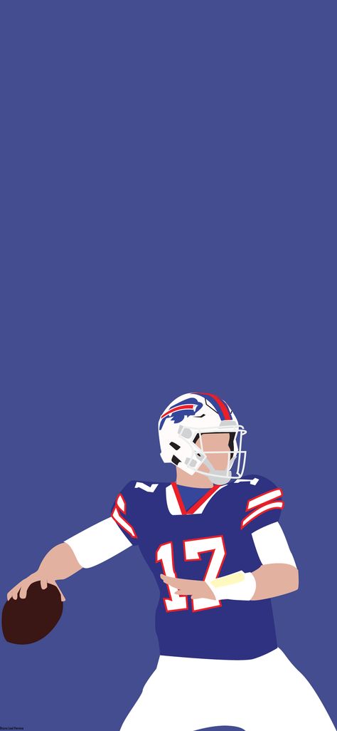 An illustrated wallpaper of the NFL's Buffalo Bills All Pro and Pro Bowl Quarterback Josh Allen Roman Reigns Logo, Illustrated Wallpaper, Josh Allen Buffalo Bills, Football Paintings, Cute Backrounds, Nfl Bills, Buffalo Bills Logo, Nfl Photos, Nfl Football Players