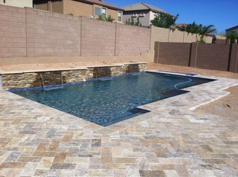 Blue Granite Pebble Sheen Looks VERY Green Green Pool, Pool Colors, Blue Granite, Building A Pool, Pool Builders, Pool Houses, Pool House, Wall Color, I Said