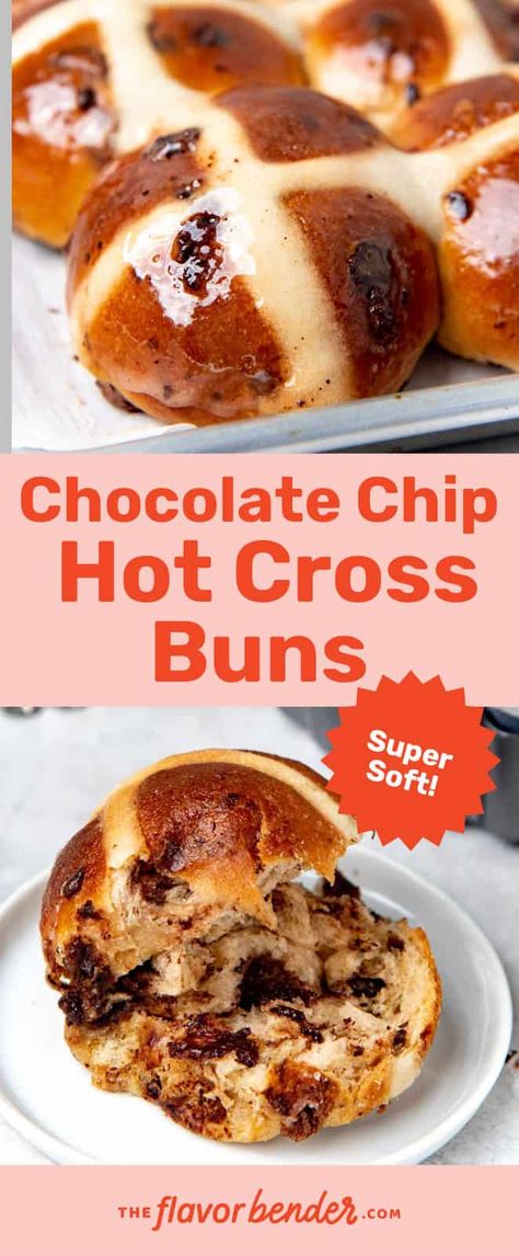 Spiced Buns, Hot Cross Buns Recipe Easy, Chocolate Hot Cross Buns, Buns Recipe Easy, Cross Buns Recipe, Easter Food Appetizers, Hot Cross Buns Recipe, Spiced Chocolate, Easter Brunch Food