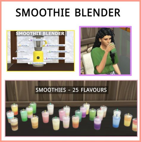 Honeydew Melon Smoothie, Carrot Ginger Smoothie, Acai Berry Smoothie, Smoothie Glass, Strawberry Mango Smoothie, Melon Smoothie, Citrus Smoothie, Lotes The Sims 4, Blender Smoothie