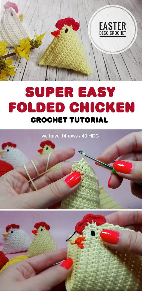 Crochet chicken for Easter. Crochet for Easter - free tutorial. Chicken Crochet Pattern, Easter Crochet Patterns Free, Crochet Easter Basket, Chicken Crochet, Crochet Bird Patterns, Chicken Crafts, Chicken Pattern, Crochet Chicken, Easter Crochet Patterns