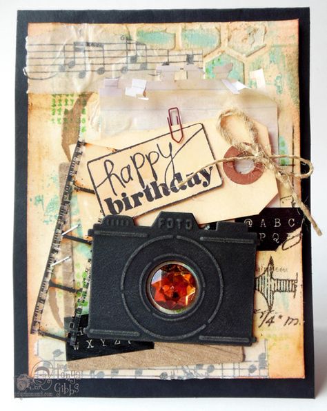 Mixed Media Masculine Birthday card - Scrapbook.com  Love the Tim Holtz Filmstrip Ribbon used on this handmade card. Cards For Men, Album Photo Scrapbooking, Male Birthday, Masculine Birthday Cards, Happy Cards, Birthday Cards For Men, Happy Birthday Messages, Birthday Happy, Beautiful Handmade Cards