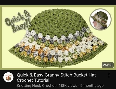 Granny Stitch Bucket Hat Pattern, Crochet Granny Stitch Bucket Hat, Crochet Granny Bucket Hat Free Pattern, Crochet Granny Bucket Hat, Granny Stitch Hat, Granny Square Crochet Hat, Granny Stitch Bucket Hat, Hat Crochet Tutorial, Stitch Bucket Hat